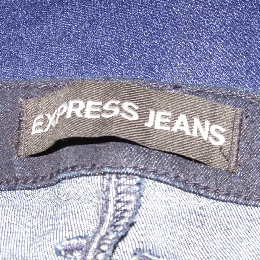 EXPRESS JEANS Mia Slim Flare Mid-Rise Dark Wash Jeans Size 4R - Picture 6 of 7